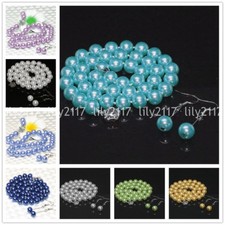 7Colors 8mm Akoya Shell Pearl Round Beads Necklace Earrings Set 16-48''
