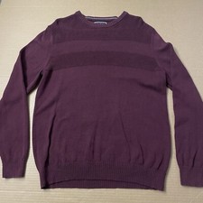 Club Room Knit Sweater Adult Large Red Burgundy Pullover Crewneck Outdoors Mens