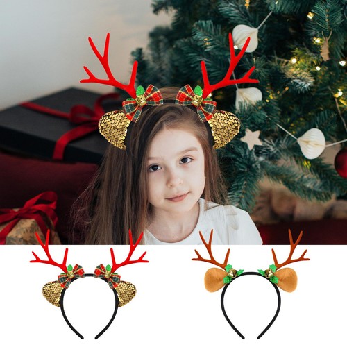 Deer Antlers Headband Christmas Headpiece with Antlers Cute Christmas expedient - Picture 3 of 5