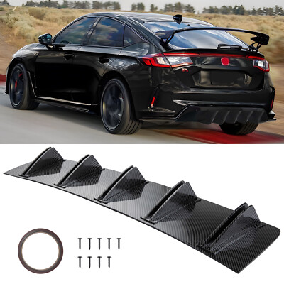 Carbon Rear Bumper Diffuser Fins Spoiler Lip Splitter For Honda Civic Del Sol