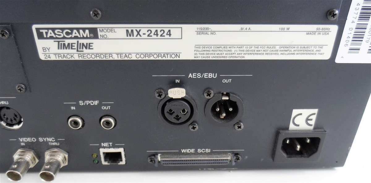 TASCAM MX-2424 Disk Recorder with IF-AD24 ADAT Optical TASCAM MX-2424 Disk Recorder with IF-AD24 ADAT Optical