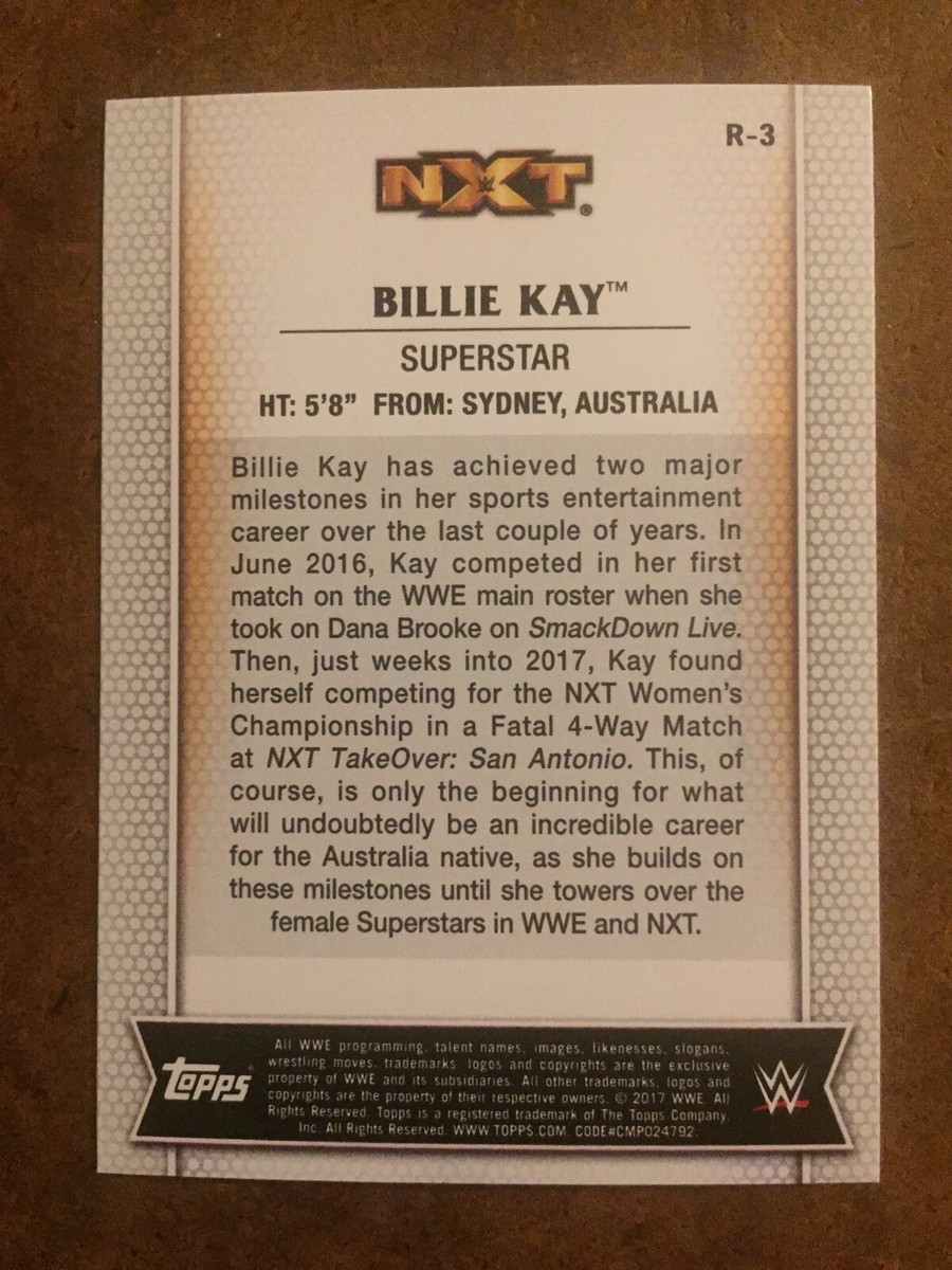 Billie Kay R-3 WWE Topps Trading Card | eBay