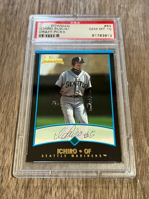 2001 BOWMAN DRAFT ICHIRO PSA 10 RC イチロー 2001 Bowman Draft Picks #84 Ichiro Suzuki PSA GEM MINT 10 RC Topps