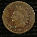 Indian Head Cent. 1867 Very Good.  Lot # 9049-310-048