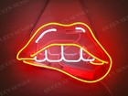 Lips Red Teeth White Acrylic 14"x10" Neon Sign Lamp Light Shop Glass Beer Bar Ey