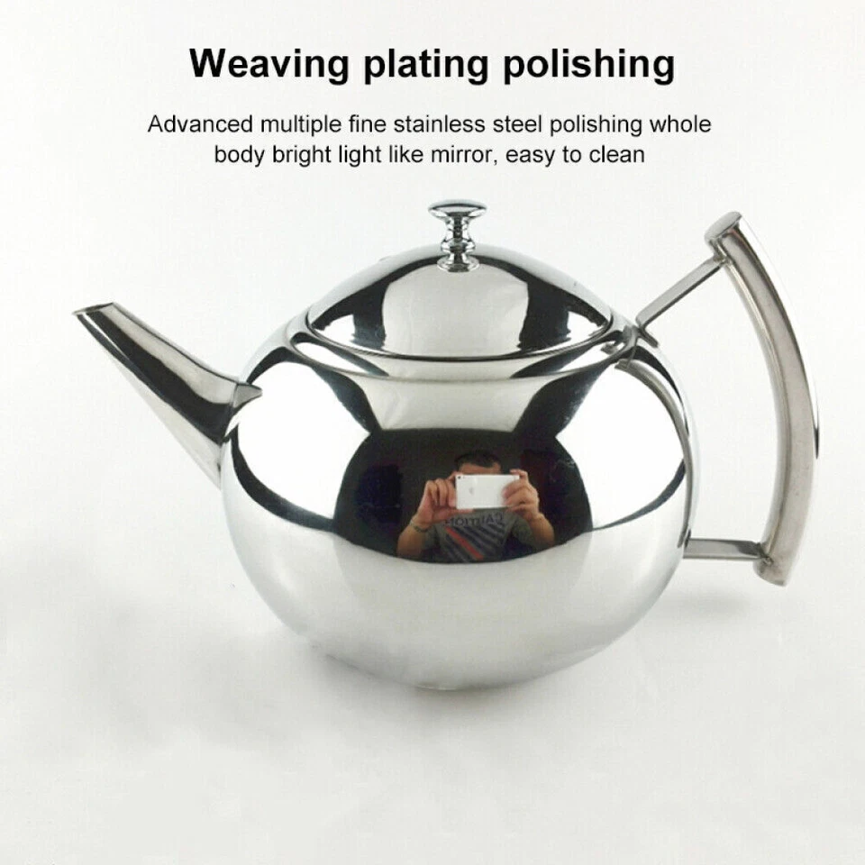 1L/1.5L/2L Stainless Steel Teapot Coffee Pot Kettle & Tea Leaf Filter Infuser AU - image 4 of 4