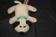 Melissa Doug Sandy Dog Tan Black Ears Puppy Green Collar Plush 6" Toy Lovey
