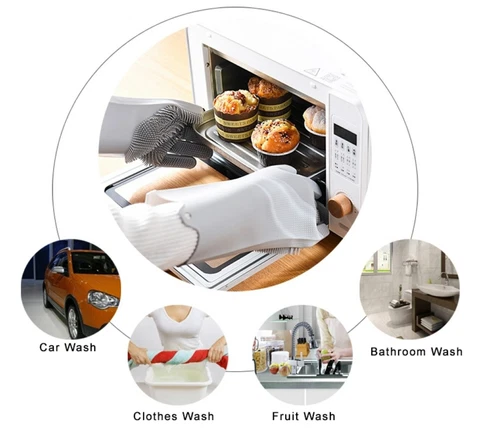 Pet Grooming Gloves, Multipurpose Silicone Cleaning Gloves for Pet Dogs Cats - Picture 6 of 6