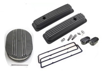 Chevy 350 383 Vortec Tall Valve Covers 12 Air Filter Breather Pcvgasket Blk