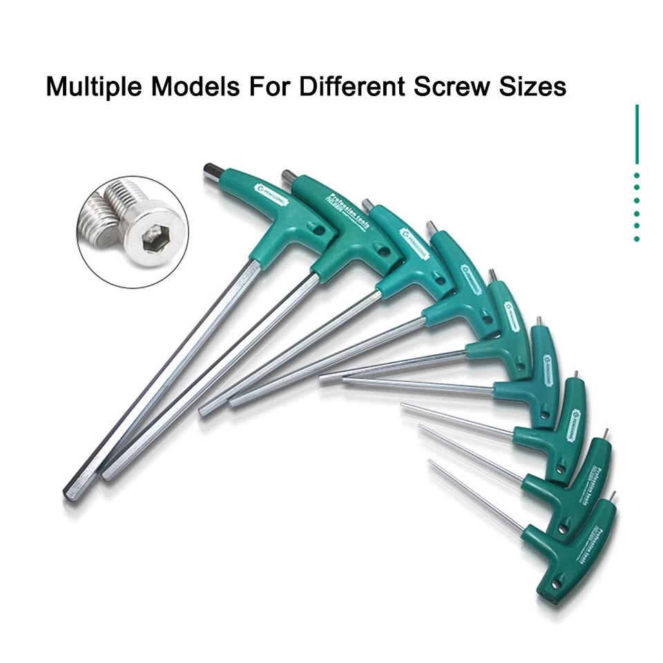 6Pcs T-Handle Hex Wrench Allen Key Screws Screwdriver Driver Repair Tool Set - Image 4 of 4