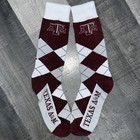 Texas A&M Aggies Ncaa College Team Mens Argyle Dress Crew Length Socks Large