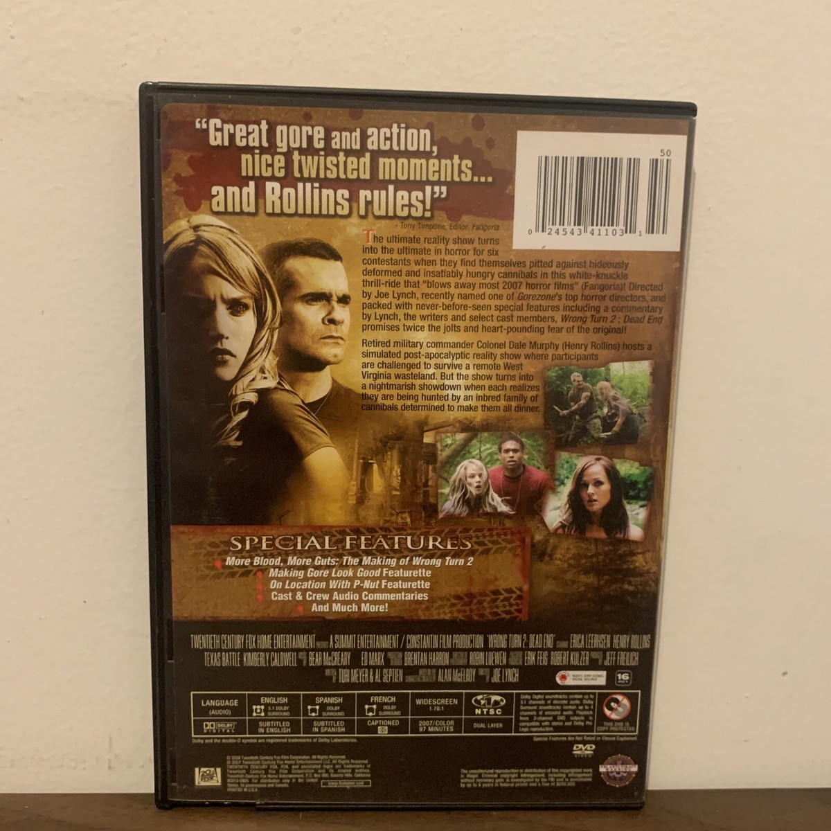 Wrong Turn 2: Dead End (DVD, 2007, Unrated)*Erica Leerhsen Henry