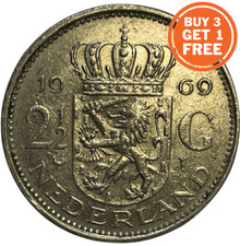 2 1/2  DUTCH GULDEN - CHOICE OF DATE FROM 1969 - 2001 - NETHERLANDS