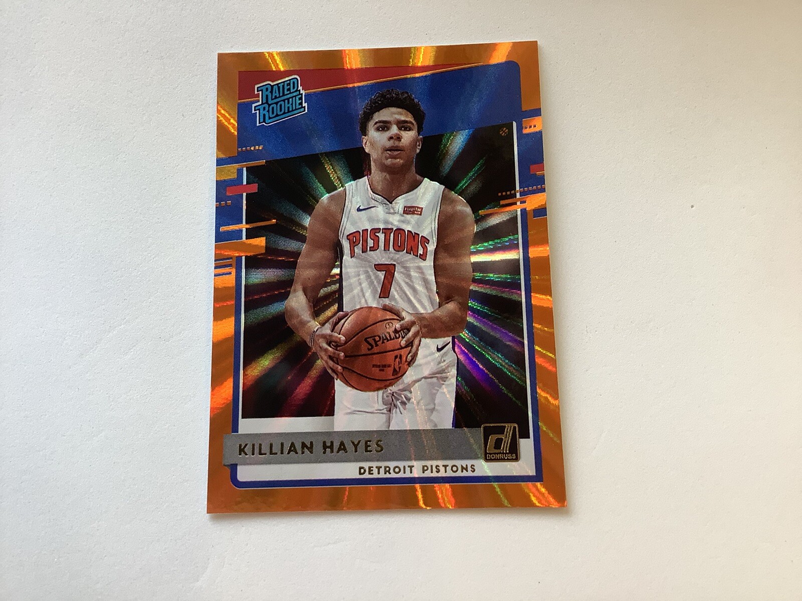 2020-21 Killian Hayes Donruss Rated Rookie Orange Laser Rookie Pistons #204 d