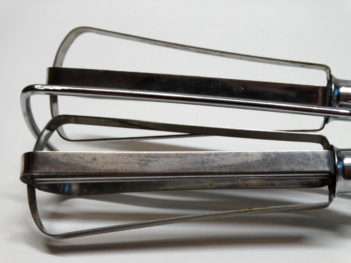 純銀ハンマード金属ピッチャー酒器です Vintage Stainless Steel Mechanical Hand Mixer Beige Handle