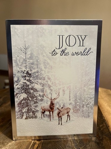 8 PREMIUM EMBELLISHED CHRISTMAS HOLIDAY GREETING CARDS & ENVELOPES SNOWY SCENE - Picture 2 of 7