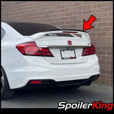 Rear Add-on Gurney Flap Lip Spoiler (Fits: Honda Civic 2013-2015 4dr) 244GF - Image 1 of 4