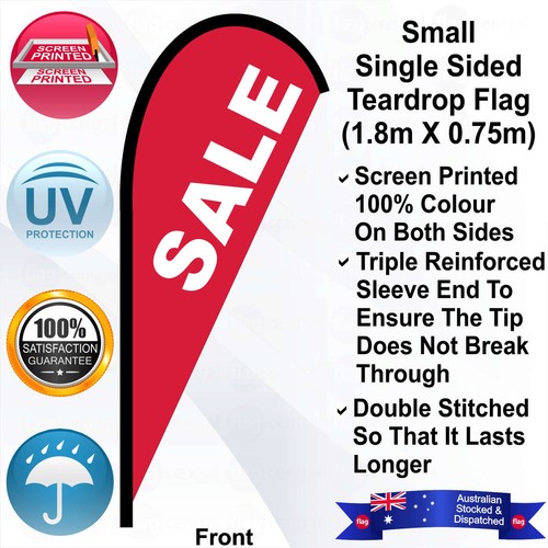 SALE Red 2.4m Teardrop Flag/Banner Kit with Spike *UV Protected *Outdoor - Picture 2 of 10