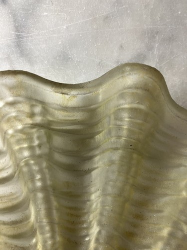 Original Art Deco Odeon Shell Glass Light Shade Yellow - Picture 10 of 13