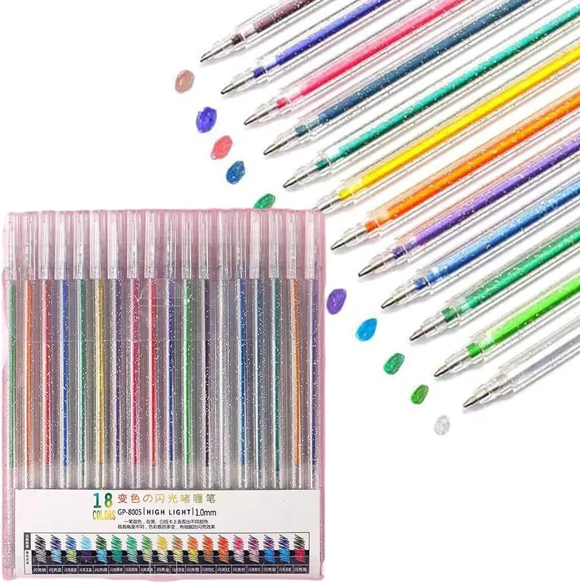 Topsnova Pens, Glitter Gel Pen Set,Multicolor Gel Pens Glitter Markers No  Fading