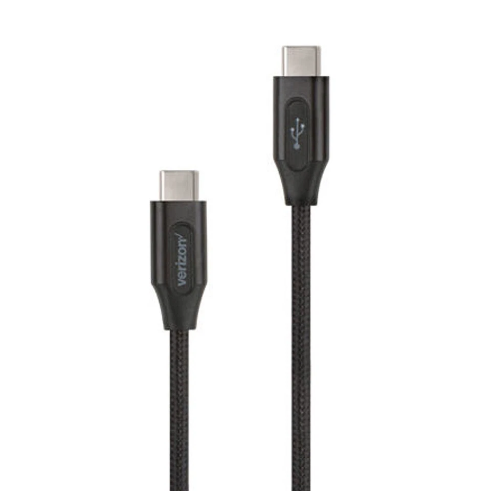 10FT Gray Verizon Logo Braided USB-C Fast Charge Data Cable for Samsung Apple LG - Image 2 of 4