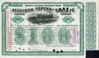 1894 Atchison Topeka & Santa Fe Rr $100 Bond Scrip Certificate