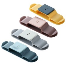 1 Pair Rotatable Punch-free Plastic Paste Hook Organizer for Table Power Socket