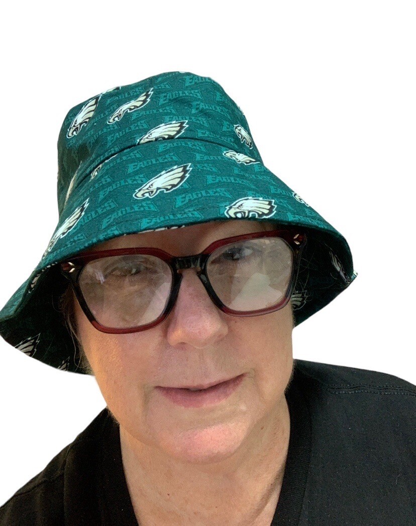 Philadelphia Eagles Cotton Bucket Hat for Men and Women Adjustable Sun Rain Protection Handmade NWT-image