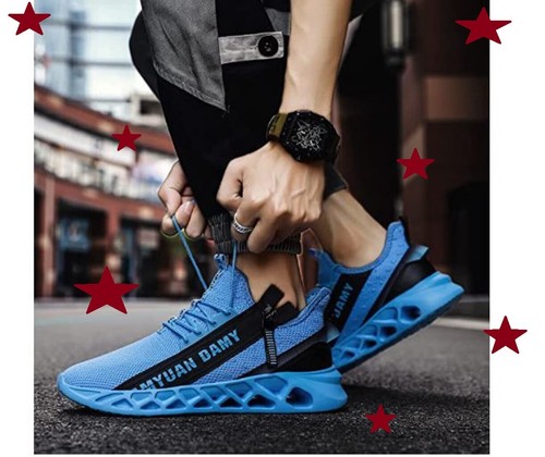 Mens Athletic Running Shoes Fashion Sneakers - Blue - Size 11 - Picture 3 of 6