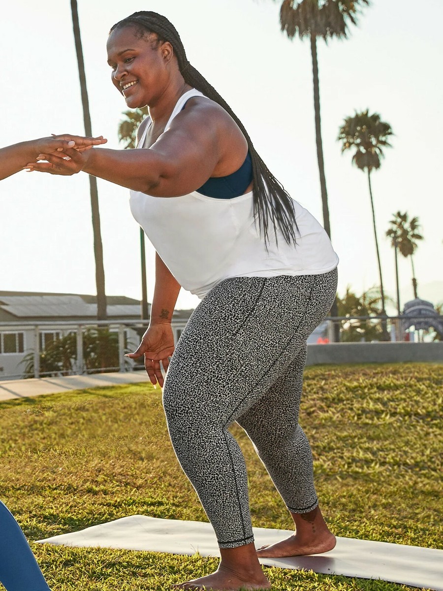 Legging Athleta Salutation Stash Pocket II 7/8 – Femme L, Couleur Sauge, Poches