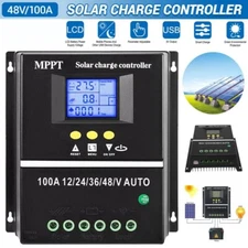 4000W MPPT Solar Charge Controller 100A 12V/24V/36V/48V Battery PV Regulator USB