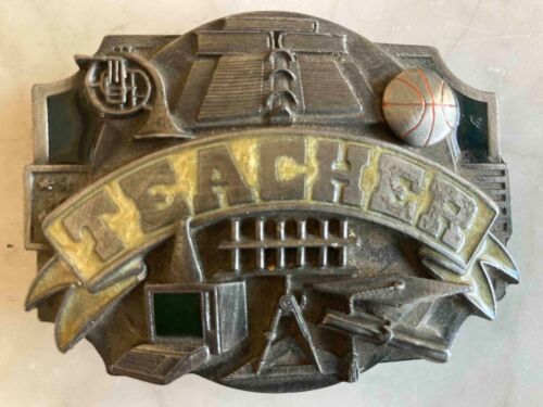 Siskiyou “TEACHER” pewter belt buckle. Never been used. One person owned VINTAGE