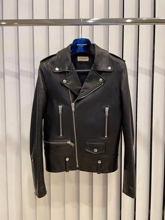 Saint Laurent L01 motorcycle jacket Black size: 44 sheep hide made