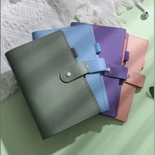 A5/A6 6-Ring Binder Jotter Cover PU Leather Refillable Loose Leaf Notebook Cover