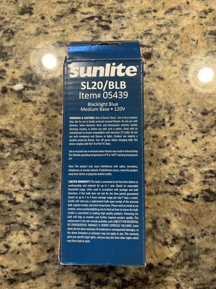 Sunlight 20W UV Black Light Spiral CFL Fluorescent Light Bulb - E26 - 05439 - Image 3 of 4