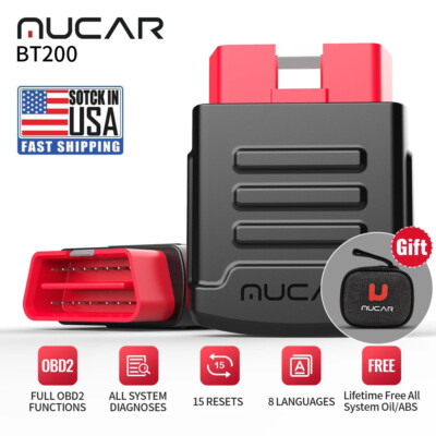 MUCAR BT200 Bluetooth OBD2 Scanner All System Car Diagnostic Tool ABS SAS TPMS