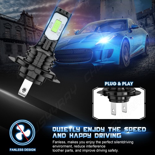For Jaguar XF 2009-2011 - 8000K LED Headlight Combo High Low Beam 4x Bulbs Kit - Picture 10 of 11