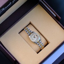 Rolex Datejust 6917 26mm White MOP Custom Diamond Dial & Bezel Gold/SS Watch 4