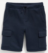 Old Navy Boys 14-16 XL Cargo Fleece Jogger Shorts NAVY BLUE Pockets 31823