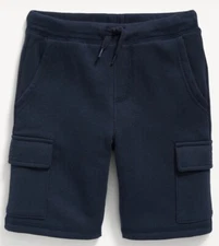 Old Navy Boys 14-16 XL Cargo Fleece Jogger Shorts NAVY BLUE Pockets #31823