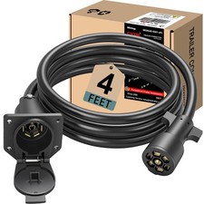 CXTM 7-Way Trailer Extension Cord Wire Cable 4ft 7-Pin RV Tow Wiring Connector