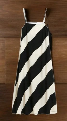 PALM ANGELS Abito donna H&M grande panna nero testurizzato slip dress