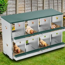 Metal Chicken Nesting Boxes 6/8 Hole Roll Away Egg Laying Box for Coop