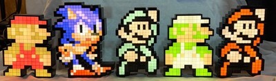 Lot of 5 PDP Pixel Pals Collectible Lighted figures - Retro Gaming Display