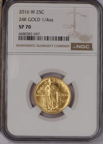 2016-W Gold 24k Standing Liberty 1/4 oz. 25 Cents NGC SP70