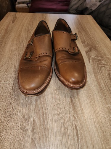 Bostonian Somerville Mix monk-strap loafers in cognac leather Size 9