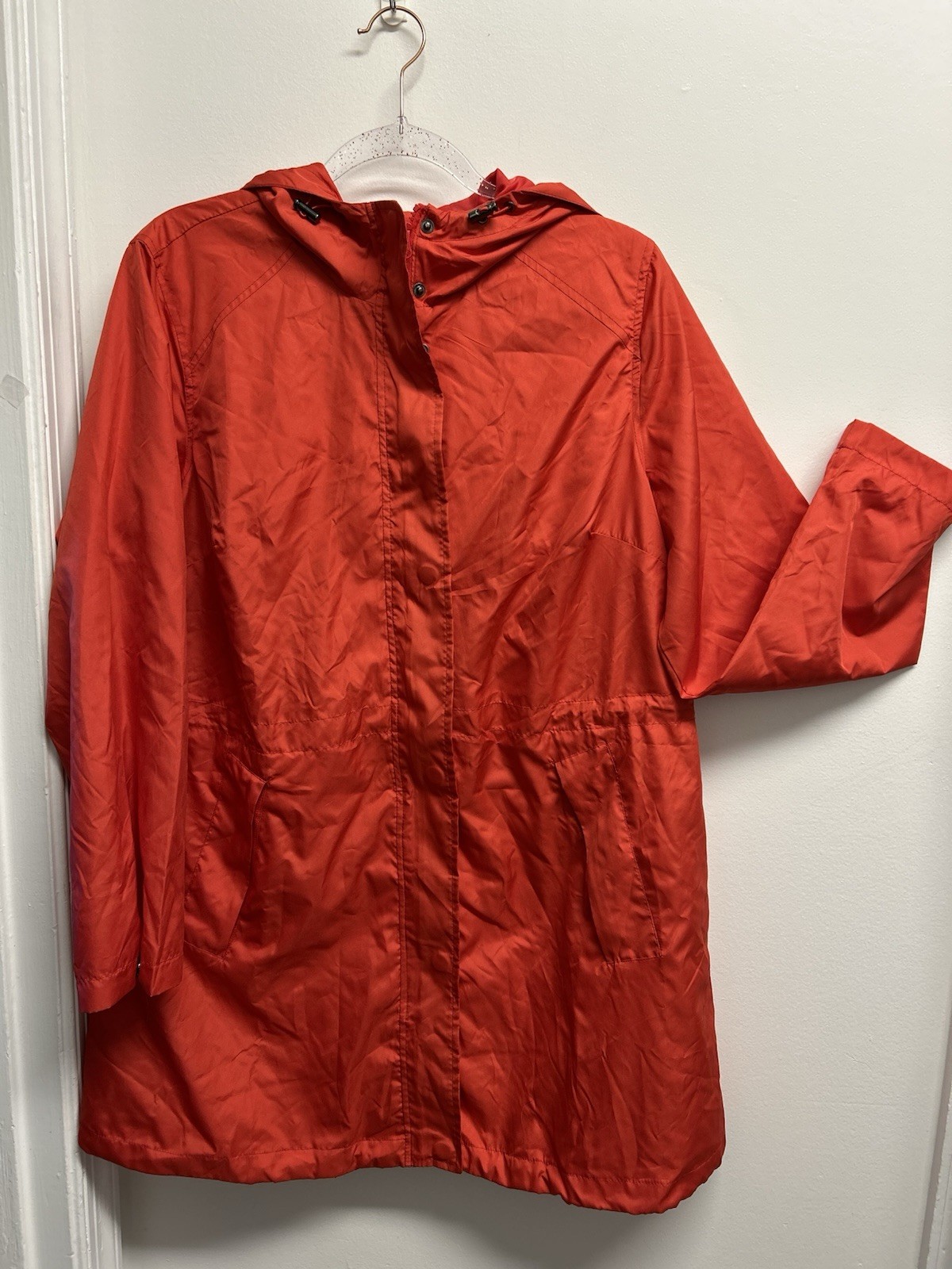 Women`s Size 14w Hood Drawstring Zip Snap