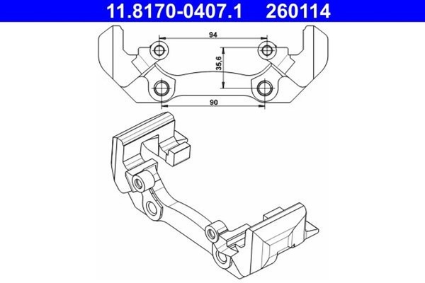 ATE Bremssattel Halter TrÄGer Hinten MERCEDES-BENZ B909 Sprinter B901 B902 B903-image