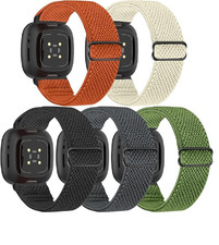 Stretchy Bands Compatible with Fitbit Versa 4/Versa 3/Sense 2/Sense Bands, Ad...