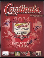 Jim Edmonds Willie McGee & Mike Shannon Autographed Cardinals Program HOF Class